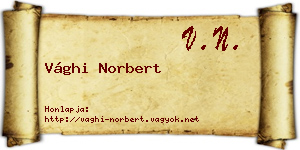 Vághi Norbert névjegykártya